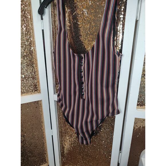 RVCA Bandit Striped Cheeky Bathing Suit One Piece Urban Outfitters Small - Picture 8 of 15